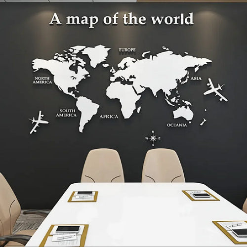 3D World Map Wall