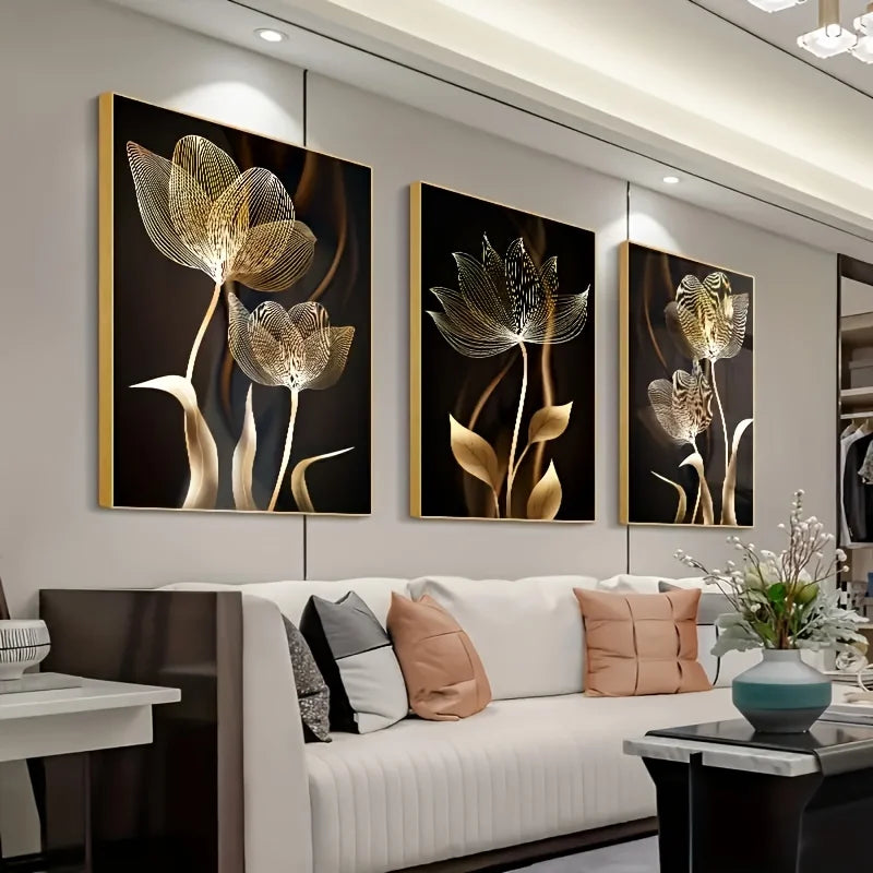 Golden Flower Wall Art